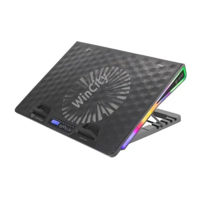 Vertux Notebook hűtőpad - ARCTIC (Max.: 17", állítható, 22dB, 18cm venti, 8000rpm, 2xUSB 3.0, RGB LED, fekete)