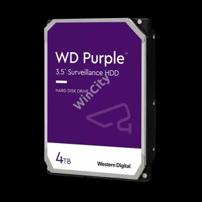 Western Digital Belső HDD 3.5" 4TB - WD43PURZ (5400rpm, 256MB puffer, SATA3 - Purple (biztonságtechnikai rögzítőkbe is))