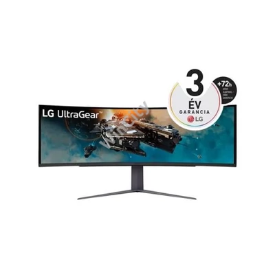 LG Monitor 49" Gamer - 49GR85DC-B (VA; Ívelt; HDR; 32:9; Dual QHD 5120x1440; 240Hz, 1ms; 450cd; HDMIx2; DP; USB; Mag.áll