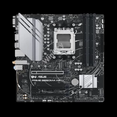 Asus Alaplap - AMD PRIME B650M-A WIFI II AM5 (B650, ATX, 4xDDR5 6400+MHz, 4xSATA3, 2x M.2, HDMI+DP+VGA)