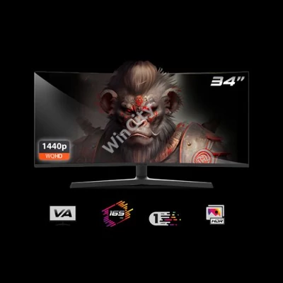 Spirit of Gamer Monitor 34" - EPIC 34" (VA, 21:9, 3440x1440, 1ms, 165 Hz, 400 cd/m2, 4000:1, HDMI/DP/3,5 mm Jack)