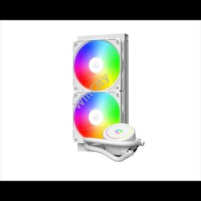 ID-Cooling CPU Water Cooler - FX240 ARGB WHITE (35,2dB; max. 129,39 m3/h; 2x12cm, A-RGB LED, fehér)