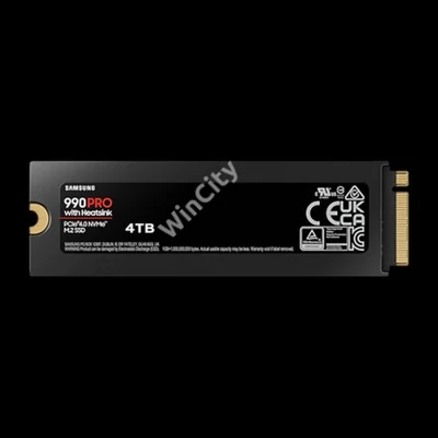 Samsung SSD 4TB - MZ-V9P4T0GW (990 PRO hűtőbordával, PCle 4.0x4, NVMe M.2, 4TB)