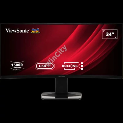 ViewSonic Monitor 34" - VG3419C (VA, 120Hz, 21:9, 3440x1440, 3,5ms, 300cd/m2, Type-C, HDMI, DP, LAN, SPK, mag. áll.)