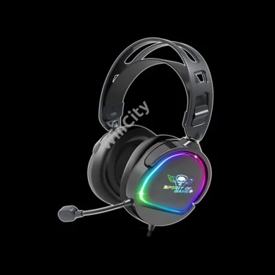 Spirit of Gamer Fejhallgató - PRO-H6 RGB Black (MultiPlatform, mikrofon, 3.5mm jack, hangerőszabályzó, 2m kábel, fekete)