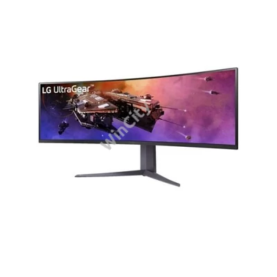 LG Monitor 45" Gamer - 45GR75DC-B (Ívelt; VA; 32:9; 5120x1440; 200Hz; 1ms; 400cd; HDMIx2; DP; USB; F-Sync; HDR, Mag.áll)