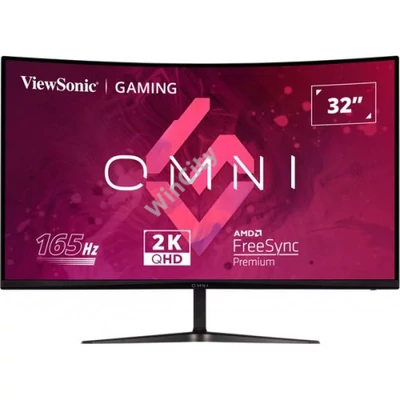 ViewSonic Monitor 31,5" - VX3218C-2K (VA, 16:9, 2K, 165Hz, 1ms, 250cd/m2, 2xHDMI, DP, VESA, SPK, ívelt, HDR10)