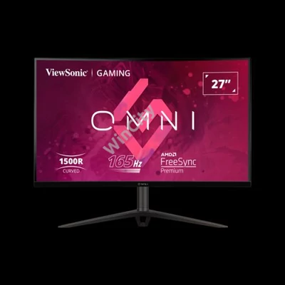 ViewSonic Monitor 27" - VX2718-2KPC-MHDJ (VA, 2K, 165Hz, 1ms, 250cd/m2, 2xHDMI, DP, VESA, SPK, ívelt, mag.ál)