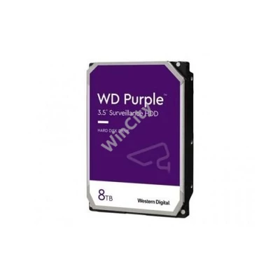Western Digital Belső HDD 3.5" 8TB - WD85PURZ (5640rpm, 256 MB puffer, SATA3 - Purple (biztonságtechnikai rögzítőkbe is)