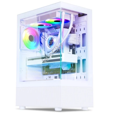 Spirit of Gamer Számítógépház - SPECTRA Arctic (fehér, ablakos, 3x12cm ventilátor, alsó táp, ATX, 1xUSB3.0, 2xUSB2.0)