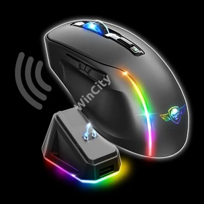 Spirit of Gamer Egér Vezeték nélküli - ELITE-M50 Black (Optikai, 8000DPI, 1000Hz, 6 programozható gomb, RGB, fekete)