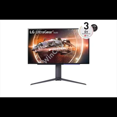 LG Monitor 27" Gamer - 27GS95QE-B (OLED; 16:9; 2560x1440; 240Hz; 0,03ms; 400cd; HDMIx2; DP; G-Sync; Freesync, HDR, Pivot