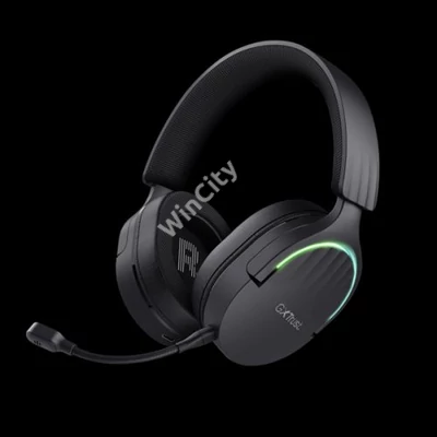 Trust Fejhallgató Vezeték nélküli - GXT491 Fayzo (Bluetooth; nagy-párnás; 3,5mm + USB-C; LED; mikrofon; fekete)