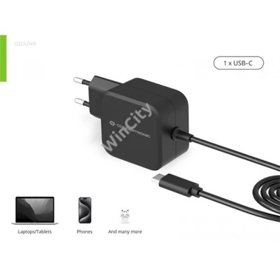 Conceptronic Univerzális Töltő adapter - OZUL04BE (USB-C, 67W, 3,3-21V, fekete, 1,8m)