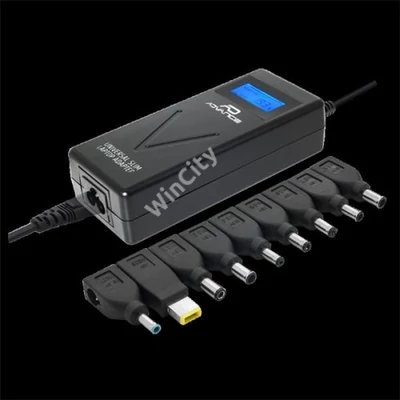 Advance Notebook töltő - Universal Charger for Laptops (90W, 9 csatlakozó, automata feszültség érzékelés, LCD, fekete)