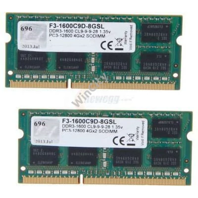 RAM G.SKILL Standard SO-DIMM DDR3 1600MHz CL9 8GB Kit2(2x4GB)