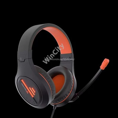 Fejhallgató Meetion MT-HP021 gamer 3,5 mm Jack+USB fekete/narancs