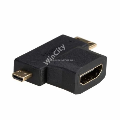 Adapter Akyga AK-AD-23 HDMI/miniHDMI/microHDMI fekete