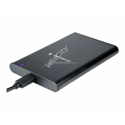 HDD ház 2,5" Gembird EE2-U3S-6 USB3.1/USB Type-C alumínium, fekete