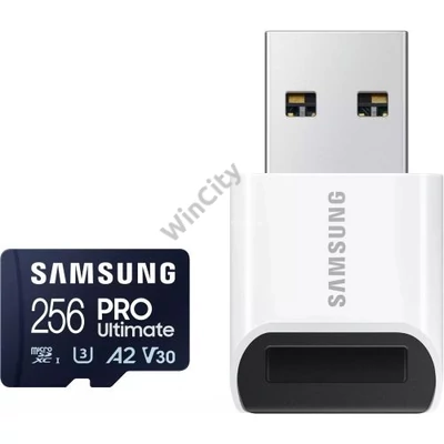 Memóriakártya 256GB Samsung MicroSDXC 256 GB PRO Ultimate + USB adapter (2023)