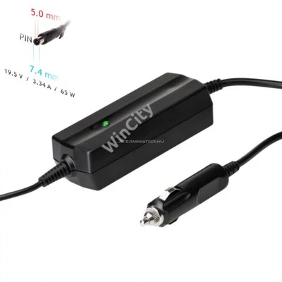 Autós Tápegység Akyga AK-ND-33 19.5V / 3.34A 65W 7.4 x 5.0 mm + pin