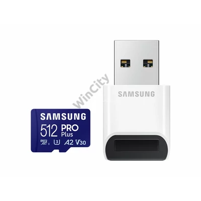 Memóriakártya 512GB Samsung microSDXC Pro Plus Class10 U3 A2 V30 adapter nélkül