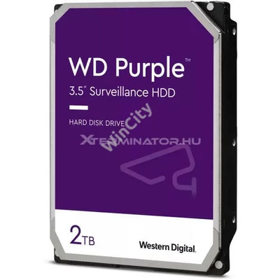 HDD 2TB WD 3,5" SATA3 5400RPM 256MB PURPLE WD22PURZ REFURBISHED