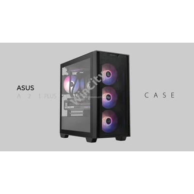 Ház ASUS A21 Plus táp nélküli ablakos Micro-ATX fekete