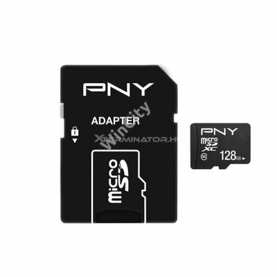 Memóriakártya PNY 128GB microSDXC Performance Plus Class 10 + adapterrel