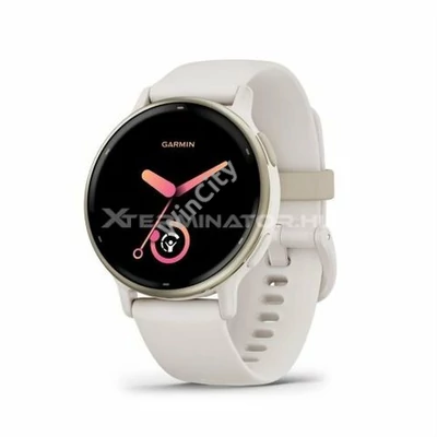 Okosóra Garmin Vivoactive 5 Cream Gold Aluminum Bezel with Ivory Case and Silicone Band