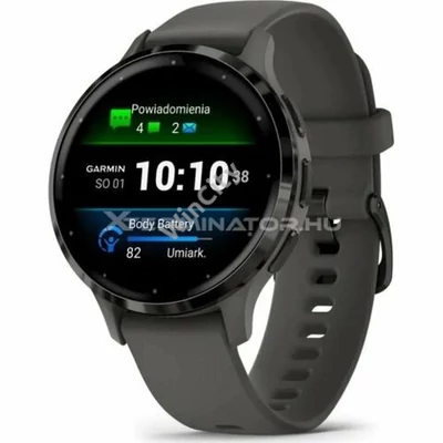 Okosóra Garmin Venu 3S Slate Stainless Steel Bezel with Pebble Grey Case and Silicone Band