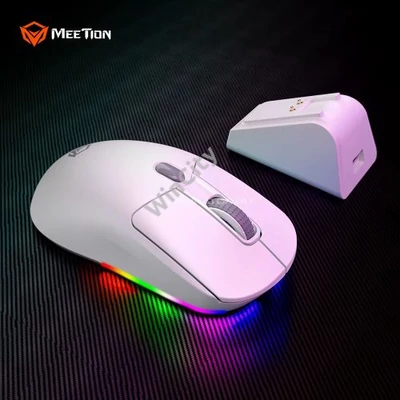 Egér Meetion GW38 Vezetékes+2,4G+Bluetooth gamer töltődokkolóval white