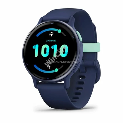 Okosóra Garmin Vivoactive 5 Metallic navy Aluminium bezel with navy case and silicone band