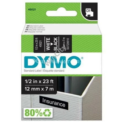 Nyomtató címkeszalag, DYMO White on Black