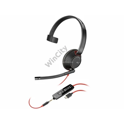 Fejhallgató Poly Plantronics Blackwire 5210 USB-C Headset Black 