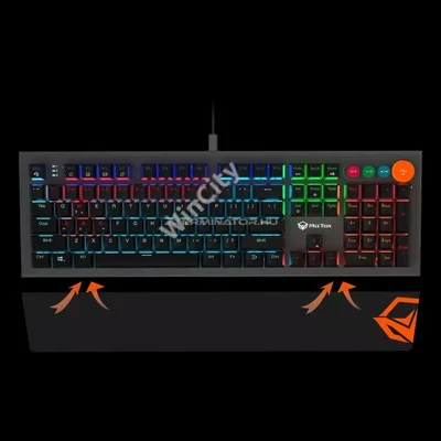 Billentyűzet Meetion MK500 gamer mechanikus RGB USB Type-C (EN) fekete