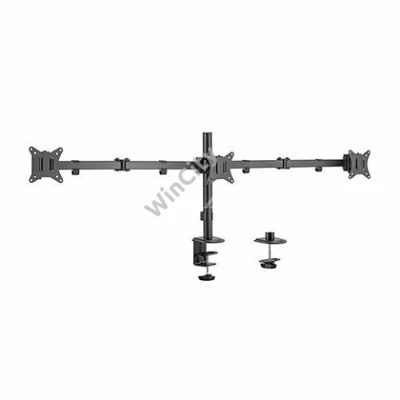 Asztali Konzol Gembird Adjustable Desk 3-Display Mounting Arm 17”-27” Black