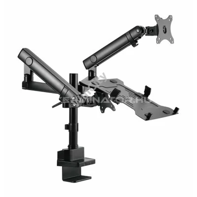 Asztali Konzol Gembird Desk mounted adjustable monitor arm with notebook tray (full-motion) 17"-32" Black