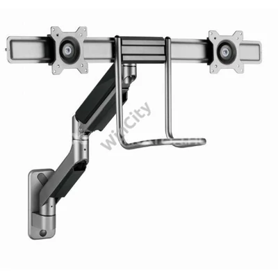 Fali Konzol Gembird Adjustable wall 2-display mounting arm, 17”-32” Black
