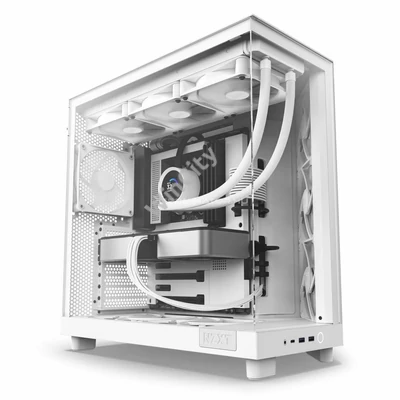 Ház NZXT H6 Flow (2023) Tempered Glass Matte White