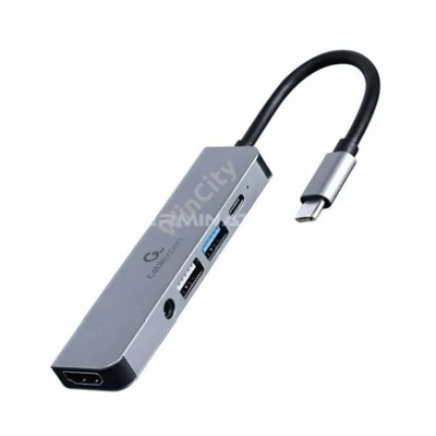 Multi-Port Adapter Gembird USB Type-C 5-in-1 Space Grey