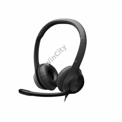Fejhallgató Logitech H390 USB-C Stereo Headset Black