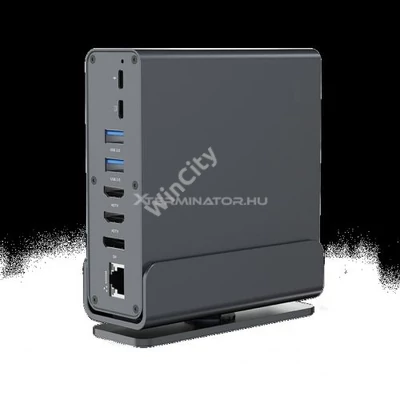 Adapter Gembird USB Type-CF 15-in-1 multi-port adapter szürke 