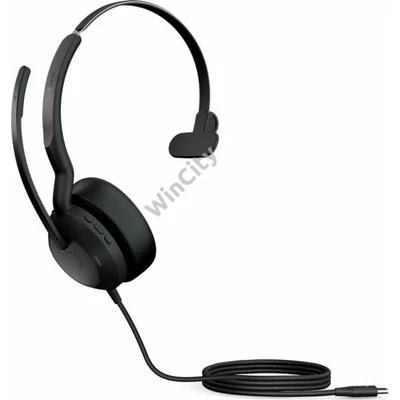 Fejhallgató Jabra Evolve2 50 USB-C UC Mono Bluetooth Headset Black