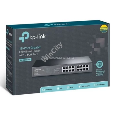 Switch TP-LINK 16x1000Mbps (8xPOE) Easy Smart Rack
