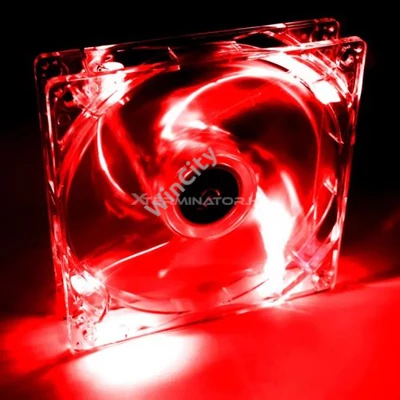 Ventilátor Akyga AW-12A-BR 120mm MOLEX 4 LED piros