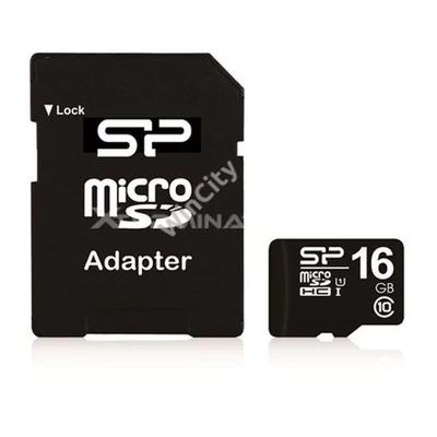 Memóriakártya 16GB Silicon Power MicroSD kártya microSDHC Class10 + adapter